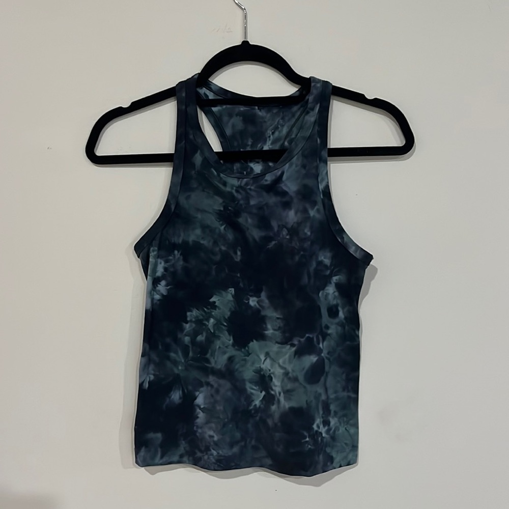 Lululemon Align waist length blk/gray Racerback tank sz 8 Nulu, very stretchy